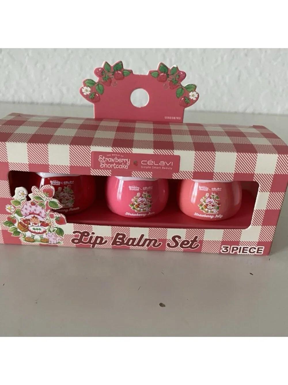 Set Of 3 Strawberry Shortcake Celavi Hydrating Lip Balm Strawberry Jam Jelly NEW
